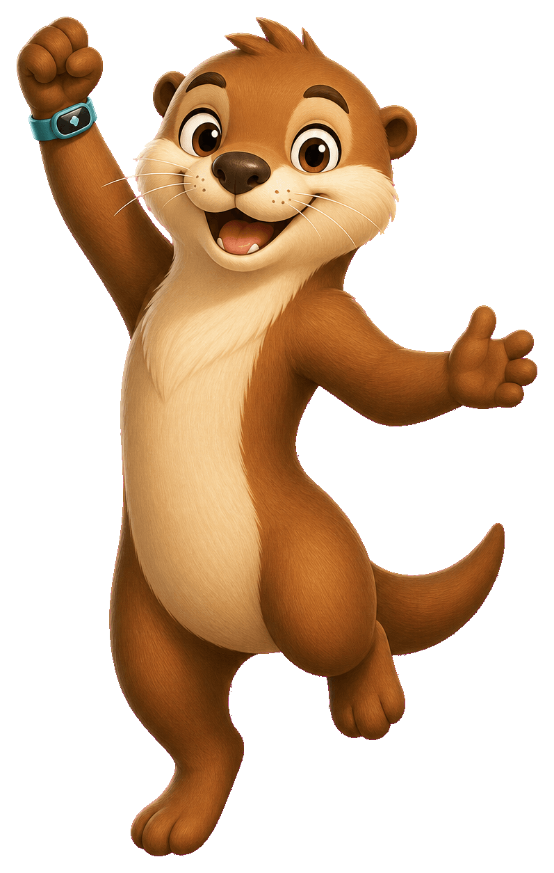 Kai the otter, celebrating
